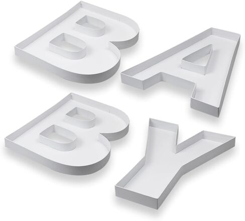 14" Cardboard Letter Shaped Mache Decorative Strawberries Fillable Chocolate Candy Cupcakes Box for Baby Shower (BABY) in Kuwait