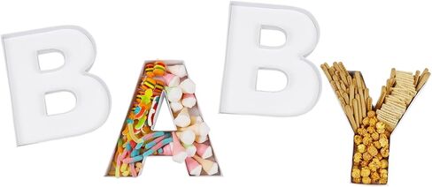 14" Cardboard Letter Shaped Mache Decorative Strawberries Fillable Chocolate Candy Cupcakes Box for Baby Shower (BABY) in Kuwait