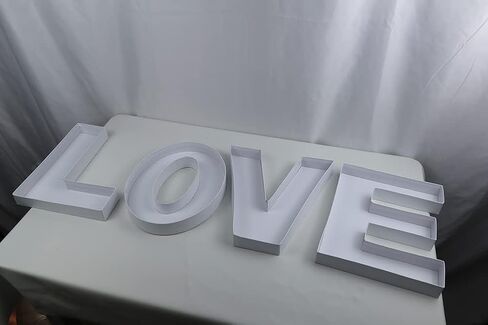 14" Cardboard Letter Shaped Mache Decorative Strawberries Fillable Chocolate Candy Cupcakes Box for Baby Shower (BABY) in Kuwait