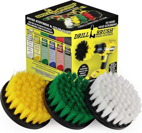 Cleaning Supplies - Drill Brush - Soft, Medium, Stiff Scrub Brush Variety Kit - Leather - Mirror - Glass Cleaner - Bathroom Accessories - Shower Cleaner - Tub - Bath Mat - Outdoor - Garden Statues in Saudi Arabia
