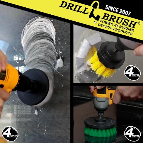 Cleaning Supplies - Drill Brush - Soft, Medium, Stiff Scrub Brush Variety Kit - Leather - Mirror - Glass Cleaner - Bathroom Accessories - Shower Cleaner - Tub - Bath Mat - Outdoor - Garden Statues in Saudi Arabia