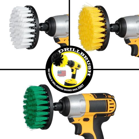 Cleaning Supplies - Drill Brush - Soft, Medium, Stiff Scrub Brush Variety Kit - Leather - Mirror - Glass Cleaner - Bathroom Accessories - Shower Cleaner - Tub - Bath Mat - Outdoor - Garden Statues in Saudi Arabia