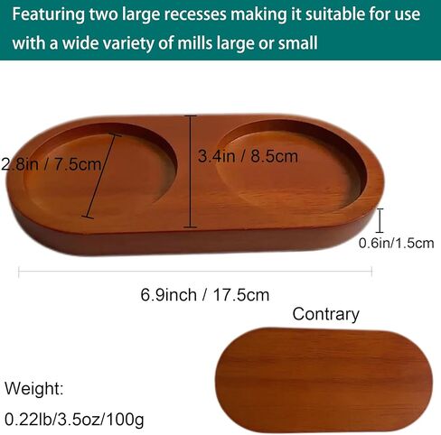 Salt and Pepper Mill Tray, Rubberwood Tray, Pepper Mill Holder & Rest fit Many Mills & Shakers, Salt & Pepper Grinder Accessories, Kitchen Storage Holder (Wooden Tray) in Saudi Arabia