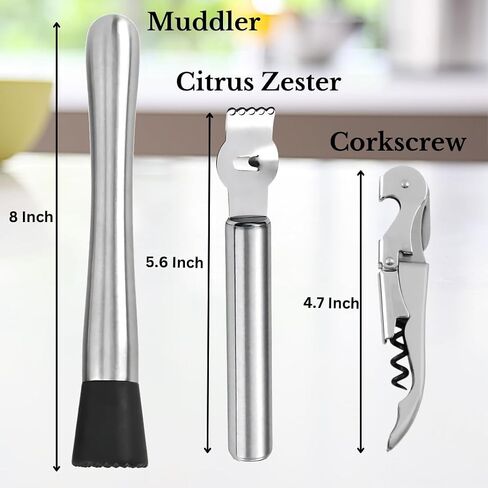 Cocktail Shaker Bar Set - 24oz Professional Martini Shaker with Built-in Strainer - Drink Mixer with Measuring Jigger and Pourer with Dust Cover in Saudi Arabia
