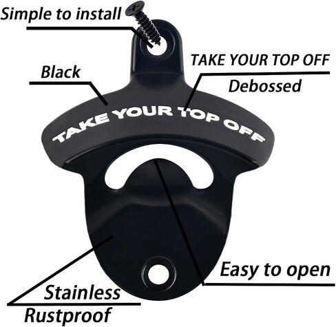 Black Bottle Opener Wall Mounted Beer Cap Opener, Stainless Soda Bottle Top Opener Post Mounted for Cooler Cart in Saudi Arabia