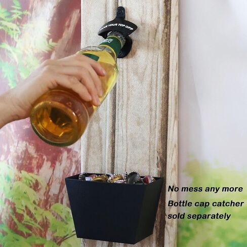 Black Bottle Opener Wall Mounted Beer Cap Opener, Stainless Soda Bottle Top Opener Post Mounted for Cooler Cart in Saudi Arabia