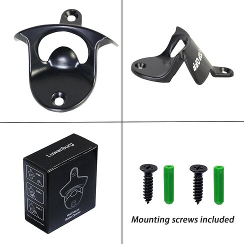 Black Bottle Opener Wall Mounted Beer Cap Opener, Stainless Soda Bottle Top Opener Post Mounted for Cooler Cart in Saudi Arabia