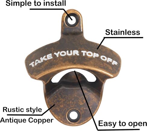 Black Bottle Opener Wall Mounted Beer Cap Opener, Stainless Soda Bottle Top Opener Post Mounted for Cooler Cart in Saudi Arabia