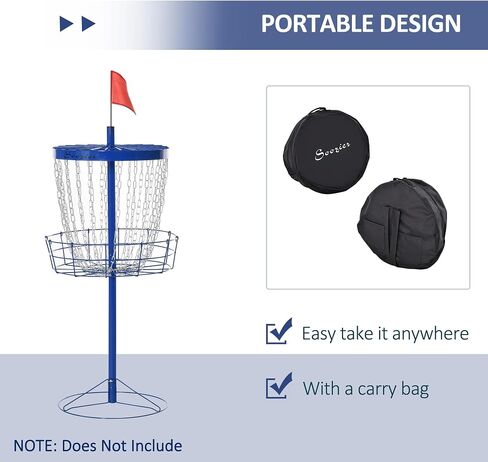 Soozier Portable Disc Golf Basket Target with 24-Chain, Travel Bag in Saudi Arabia