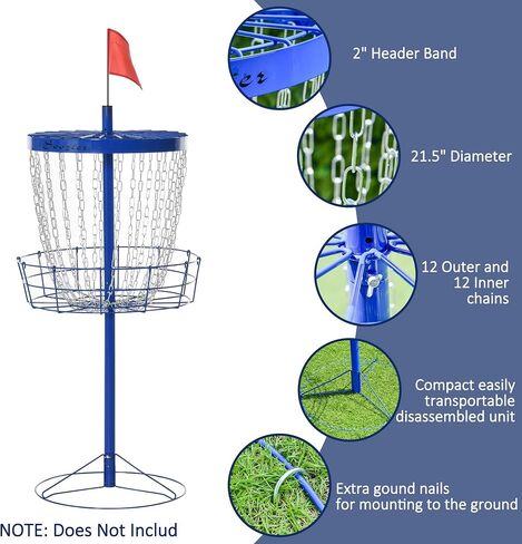 Soozier Portable Disc Golf Basket Target with 24-Chain, Travel Bag in Saudi Arabia