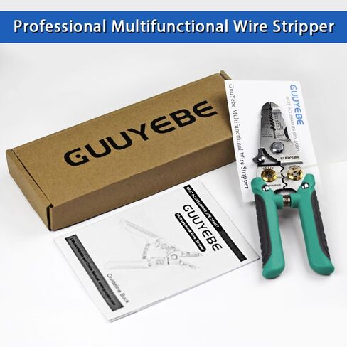 قشارة أسلاك، قشارة أسلاك كهربائية متعددة الوظائف مع قطع 8 10 12 14 16 18 20 22 AWG كماشة قاطعة أسلاك ملفوفة أداة تجعيد كابل للكهربائيين وDIY Green GuuYebe in Saudi Arabia
