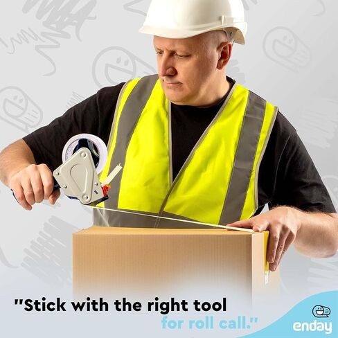 شريط تعبئة عالي التحمل من Enday (36 لفة) شريط تعبئة كبير، عرض 1.88 بوصة، شريط تعبئة شفاف قوي للغاية وسميك، إعادة تعبئة شريط التغليف للشحن والتعبئة المتحركة والختم in Kuwait