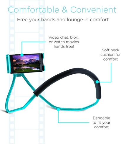 حامل رقبة هاتف Aduro، حامل هاتف برقبة معقوفة لتحرير يديك متوافق مع هاتف Apple iPhone Android الذكي in Kuwait