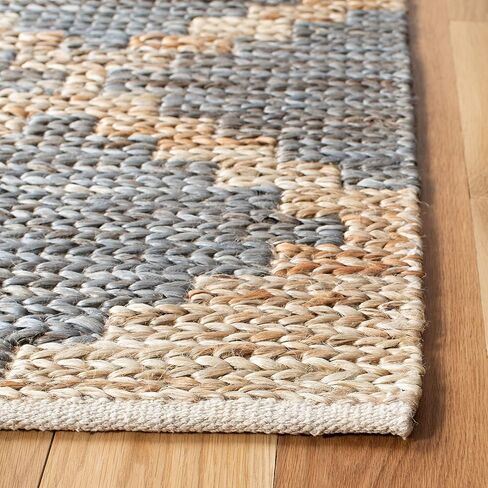 سجادة عداء من مجموعة Safavieh Kilim - 2'3" x 9'، طبيعية ورمادية، جوت مغربي مصنوع يدويًا، مثالية للمناطق ذات حركة المرور العالية في غرفة المعيشة وغرفة النوم (KLM458A) in Saudi Arabia