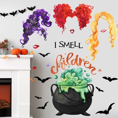 Mfault Halloween Cartoon Mouse Wall Decals Stickers, Jack O Lantern Pumpkin Cupcake Decorations Bedroom Art, Spider Web Bat Funny Holiday Home Kitchen Decor in Saudi Arabia