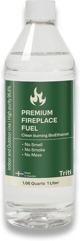1 Liter Premium Bioethanol Fuel for Tabletop Fire Pit, Alcohol Stove, Indoor/Outdoor Fireplace, Portable Smokeless Fire Pit, Fireplace Heater for Indoor Use, Denatured Alcohol Liter Size in Saudi Arabia
