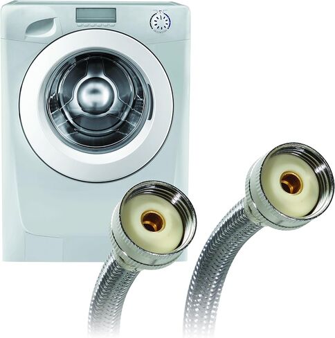 Fluidmaster B9WM48 Washing Machine Connector, Braided Stainless Steel - 3/4 Hose Fitting x 3/4 Hose Fitting, 4 Ft. (48-Inch) Length in Saudi Arabia
