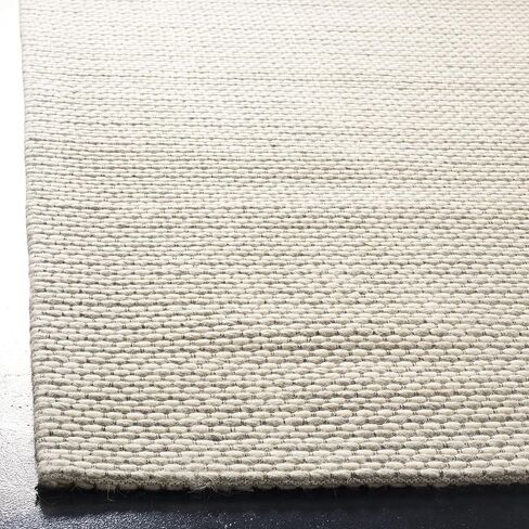 سجادة SAFAVIEH Natura Collection عداء - 2'3" x 18'، فضي وعاجي، صوف مصنوع يدويًا، مثالي للمناطق ذات حركة المرور العالية في غرفة المعيشة وغرفة النوم (NAT801G) in Saudi Arabia