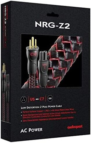 AudioQuest NRG-Z2، كابل طاقة تيار متردد ثنائي القطب منخفض التشوه، 2 متر/6.56 قدم in Kuwait