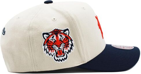 Mitchell & Ness Detroit Tigers MLB Game On Pro قبعة Snapback منحنية - أوف وايت/كحلي in Saudi Arabia