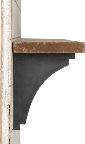 Kate and Laurel Jeran Wood Wall Shelf with 5 Hooks, White in Saudi Arabia