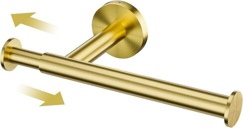 Tindbea Toilet Paper Holder 2 Pack, Extendable Double Toilet Tissue Roll Holder Wall Mount, SUS304 Stainless Steel Rustproof Bathroom Essential Accessories (Brushed Gold) in Saudi Arabia