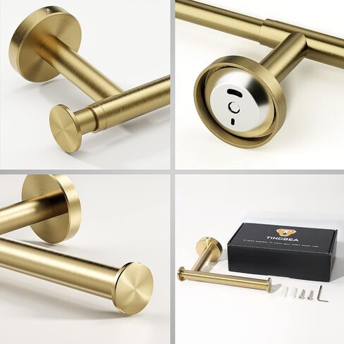 Tindbea Toilet Paper Holder 2 Pack, Extendable Double Toilet Tissue Roll Holder Wall Mount, SUS304 Stainless Steel Rustproof Bathroom Essential Accessories (Brushed Gold) in Saudi Arabia