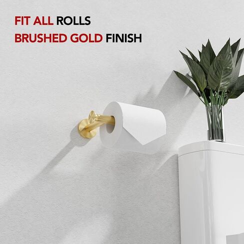 Tindbea Toilet Paper Holder 2 Pack, Extendable Double Toilet Tissue Roll Holder Wall Mount, SUS304 Stainless Steel Rustproof Bathroom Essential Accessories (Brushed Gold) in Saudi Arabia