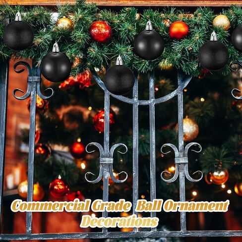 Hiboom 4 Pcs 8 Inch Large Christmas Ball Ornaments Shatterproof Hanging Tree Ornament Balls Decorations Vintage Plastic Ball Ornament with Hanging Loop Christmas Decorations for Holiday (White) in Saudi Arabia