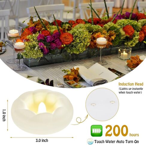 12Pack Flameless Led Floating Candles, 3" Plastic Battery Operated Flickering Waterproof Tealights for Cylinder Vases, Centerpieces at Wedding, Party, Pool, Holiday (Warm White) in Saudi Arabia