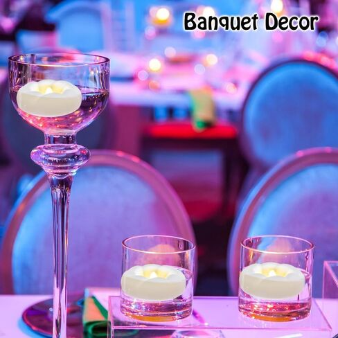 12Pack Flameless Led Floating Candles, 3" Plastic Battery Operated Flickering Waterproof Tealights for Cylinder Vases, Centerpieces at Wedding, Party, Pool, Holiday (Warm White) in Saudi Arabia