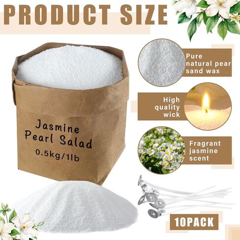 2.2 lb Pearled Sand Wax Candle Customized Powder Candle Making Sand Candles Kit Palm Wax Pearls Natural Non Toxic Refillable Wax Sand with Wicks for DIY Pearled Candle Making(Christmas Fir) in Kuwait