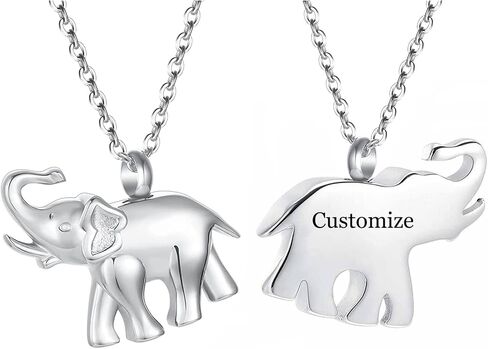 Elephant Cremation Jewelry for Ashes Stainless Steel Pendant Holder Ashes for Pet/Human Keepsake Memorial Urn Necklace for Men Women in Saudi Arabia