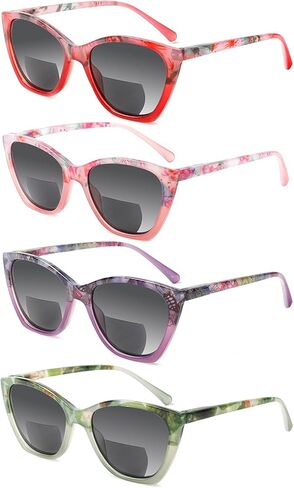 SIGVAN 4 Pack Bifocal Reading Sunglasses for Women Spring Hinge Outdoor Sunglasses Fashion Ladies Bifocal Sun Readers in Saudi Arabia