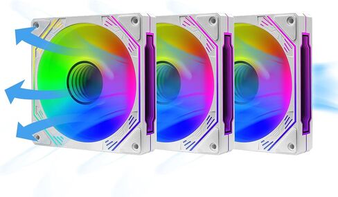 PANO-MOUNTS 120 مم ARGB Fan Infinity Mirror عكس تدفق الهواء 5V 3Pin قابل للعنونة RGB PWM PC مبرد مياه وحدة المعالجة المركزية مروحة 500-1500RPM أسود 3 عبوات in Saudi Arabia