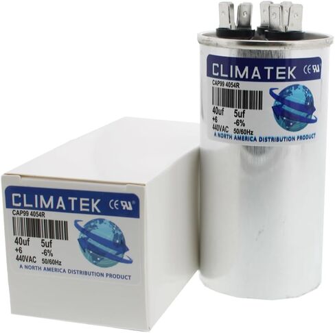 مكثف دائري ClimaTek - يناسب York # 024-25894-700 S1-02425894700 | 40/5 فائق التوهج MFD 370/440 فولت تيار متردد in Kuwait