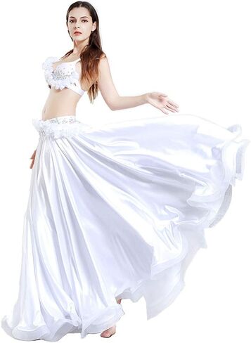 ROYAL SMEELA Belly Dance Costume for Women Belly Dancing Skirts Slit Maxi Skirts Ruffle Dance Bra and Belt Carnival Outfit in Saudi Arabia