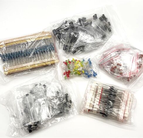 1390pcs Electronic Component Kit LED Diodes, Metal Film Resistors Electrolytic Capacitor Package Common Diodes Ceramic Capacitors, Common Transistor in Saudi Arabia