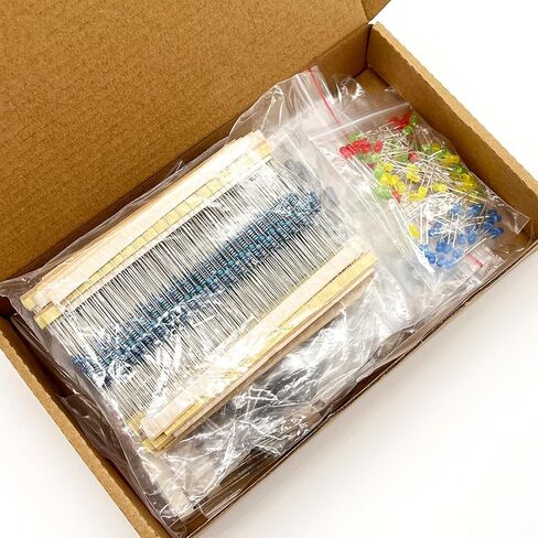 1390pcs Electronic Component Kit LED Diodes, Metal Film Resistors Electrolytic Capacitor Package Common Diodes Ceramic Capacitors, Common Transistor in Saudi Arabia