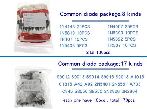 1390pcs Electronic Component Kit LED Diodes, Metal Film Resistors Electrolytic Capacitor Package Common Diodes Ceramic Capacitors, Common Transistor in Saudi Arabia
