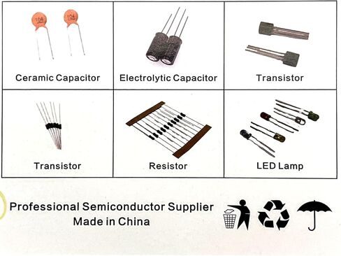 1390pcs Electronic Component Kit LED Diodes, Metal Film Resistors Electrolytic Capacitor Package Common Diodes Ceramic Capacitors, Common Transistor in Saudi Arabia