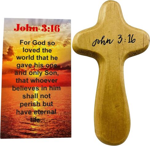 مجموعة صلاة متقاطعة خشبية مريحة من Westmon Works John 3:16 مع بطاقة مقدسة in Saudi Arabia
