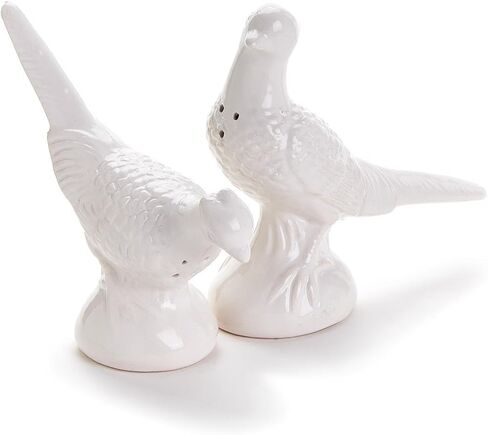 Two's Company Pheasant Salt and Pepper Shaker Set, White, Ceramic, Kitchenware and Accessories, 54715 in Saudi Arabia