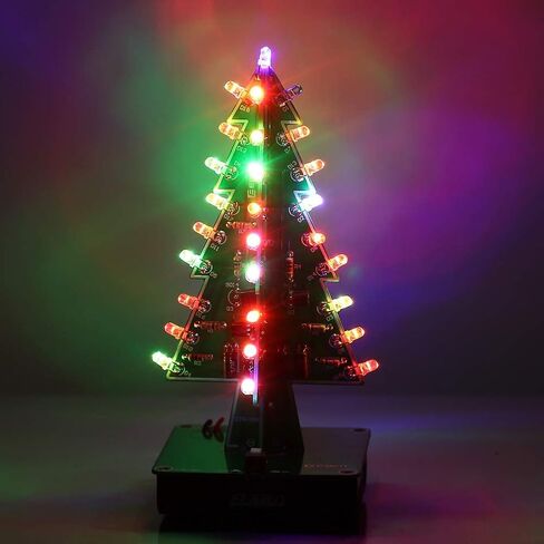 IS Christmas Tree Soldering Project, Icstation 3D Xmas Tree Soldering Kit with LED Flashing Lights Soldering Practice 7 Colors DIY Electronic Assemble Kit for Learning Teaching STEM Educational in Saudi Arabia