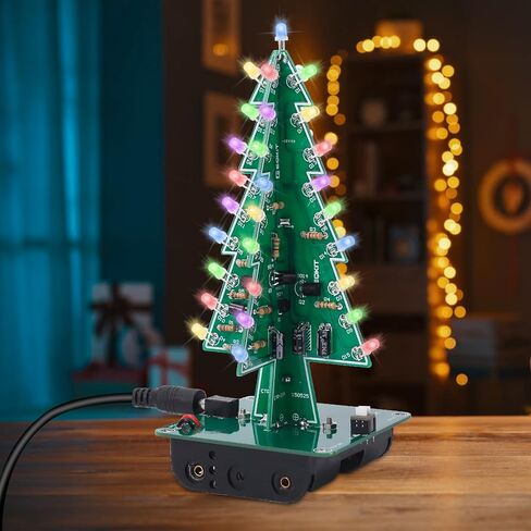 IS Christmas Tree Soldering Project, Icstation 3D Xmas Tree Soldering Kit with LED Flashing Lights Soldering Practice 7 Colors DIY Electronic Assemble Kit for Learning Teaching STEM Educational in Saudi Arabia