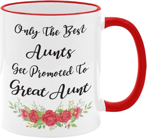 Funny White + Black Novelty Coffee Mug, Only The Best Aunts Get Promoted to Great Aunt Coffee Mug 11 oz Ceramic Mug, Aunts Coffee Mug, Aunts Mug, Aunt Coffee Cup, Aunt Cup in Saudi Arabia