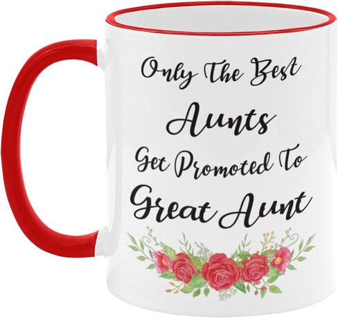 Funny White + Black Novelty Coffee Mug, Only The Best Aunts Get Promoted to Great Aunt Coffee Mug 11 oz Ceramic Mug, Aunts Coffee Mug, Aunts Mug, Aunt Coffee Cup, Aunt Cup in Saudi Arabia