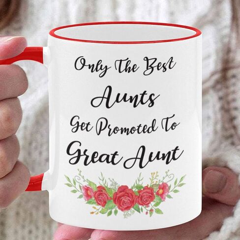 Funny White + Black Novelty Coffee Mug, Only The Best Aunts Get Promoted to Great Aunt Coffee Mug 11 oz Ceramic Mug, Aunts Coffee Mug, Aunts Mug, Aunt Coffee Cup, Aunt Cup in Saudi Arabia
