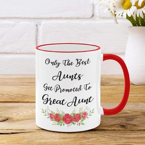Funny White + Black Novelty Coffee Mug, Only The Best Aunts Get Promoted to Great Aunt Coffee Mug 11 oz Ceramic Mug, Aunts Coffee Mug, Aunts Mug, Aunt Coffee Cup, Aunt Cup in Saudi Arabia