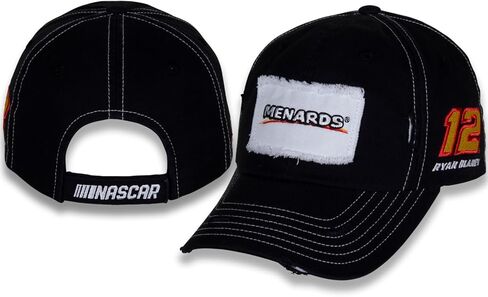 Ryan Blaney #12 NASCAR 2024 Menards Vintage Patch Stressed Brim Black Hat in Saudi Arabia
